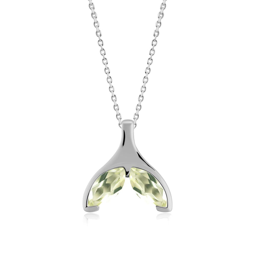 Marquise Twin Lemon Quartz Leaf Necklace - LUO Jewelry #metal_platinum