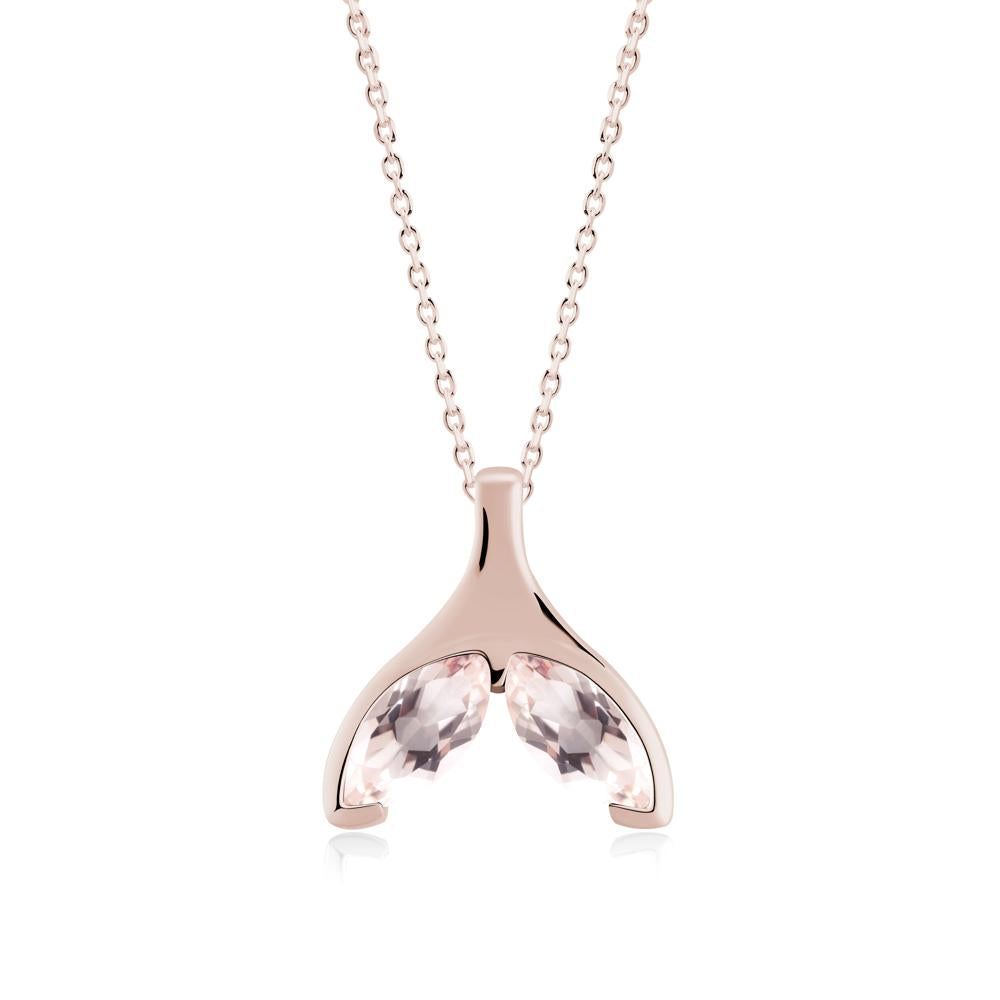 Marquise Morganite Whale Tail Necklace - LUO Jewelry #metal_14k rose gold