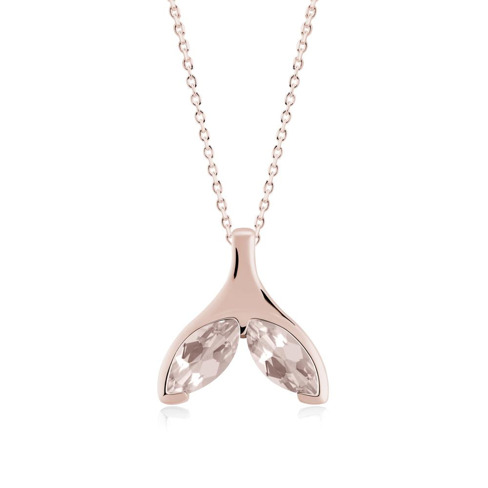 Marquise Morganite Whale Tail Necklace - LUO Jewelry #metal_14k rose gold