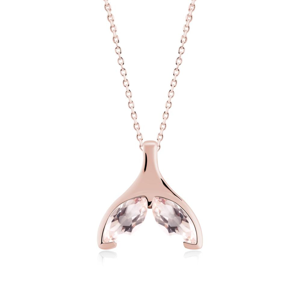 Marquise Morganite Whale Tail Necklace - LUO Jewelry #metal_18k rose gold