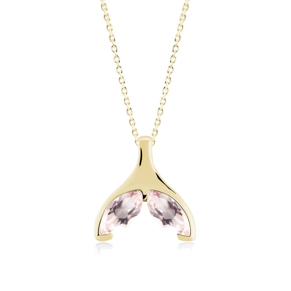 Marquise Morganite Whale Tail Necklace - LUO Jewelry #metal_18k yellow gold