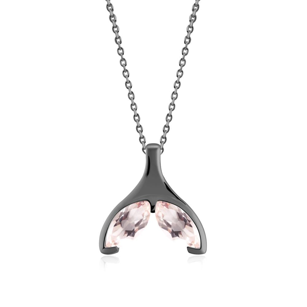 Marquise Morganite Whale Tail Necklace - LUO Jewelry #metal_black finish sterling silver
