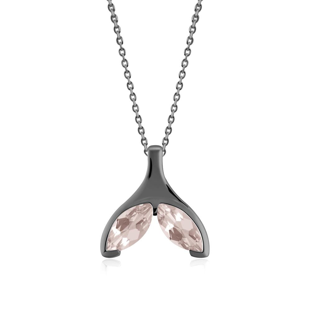 Marquise Morganite Whale Tail Necklace - LUO Jewelry #metal_black finish sterling silver