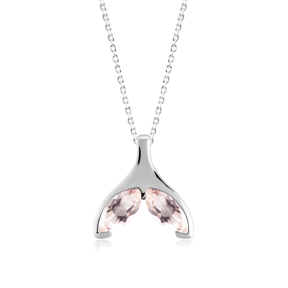 Marquise Morganite Whale Tail Necklace - LUO Jewelry #metal_sterling silver