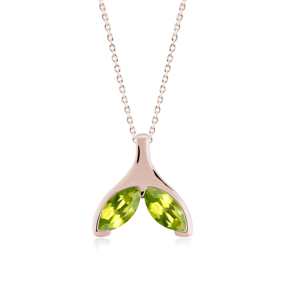 Marquise Peridot Whale Tail Pendant - LUO Jewelry #metal_14k rose gold