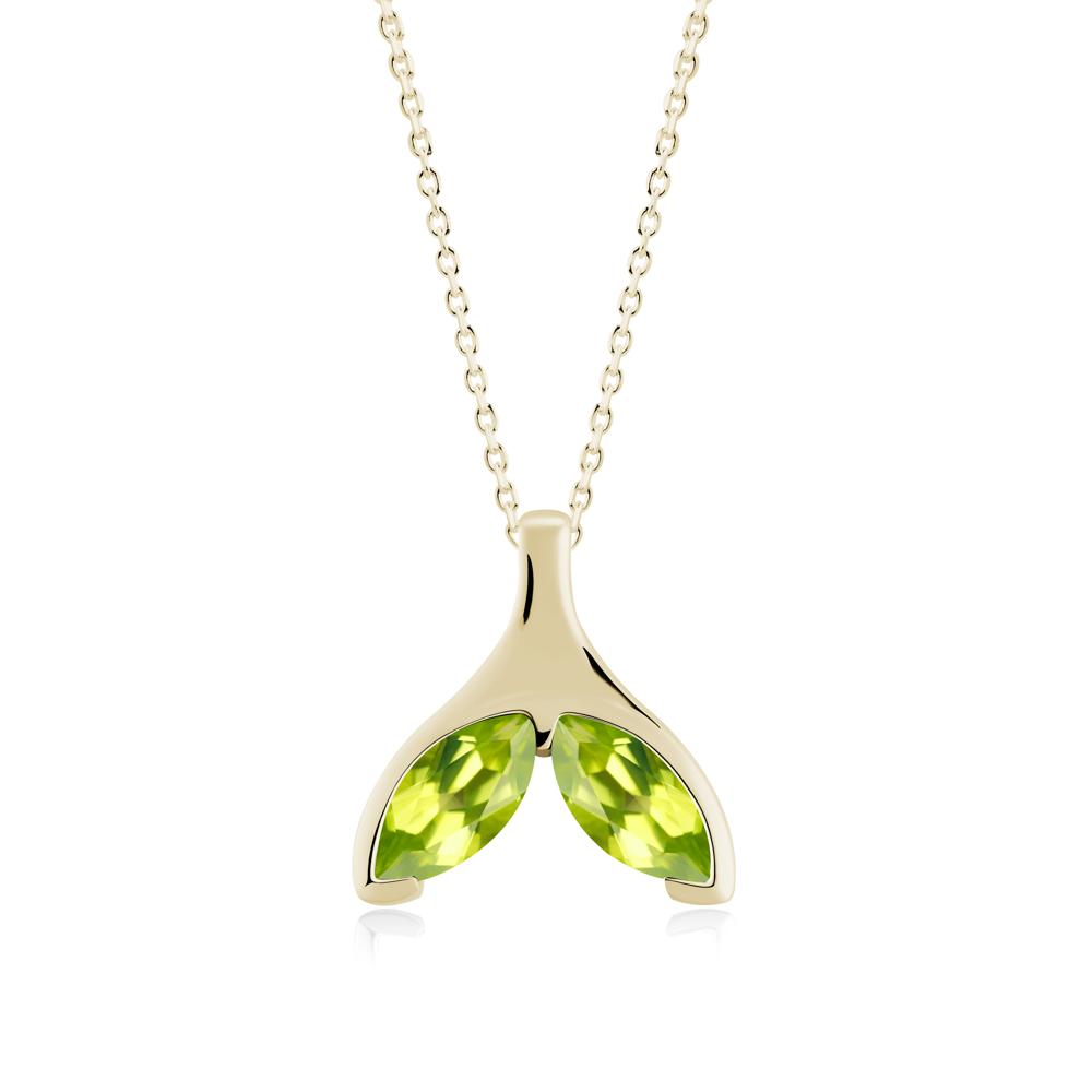 Marquise Peridot Whale Tail Pendant - LUO Jewelry #metal_14k yellow gold