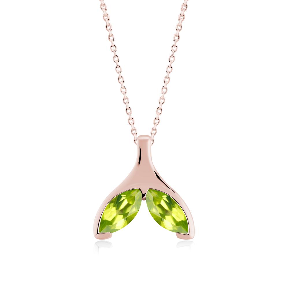Marquise Peridot Whale Tail Pendant - LUO Jewelry #metal_18k rose gold