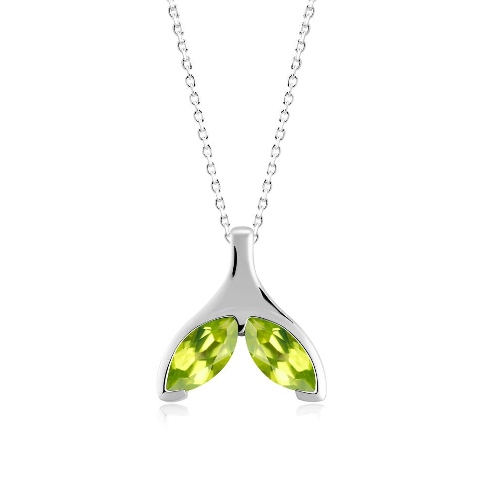 Marquise Peridot Whale Tail Pendant - LUO Jewelry #metal_18k white gold