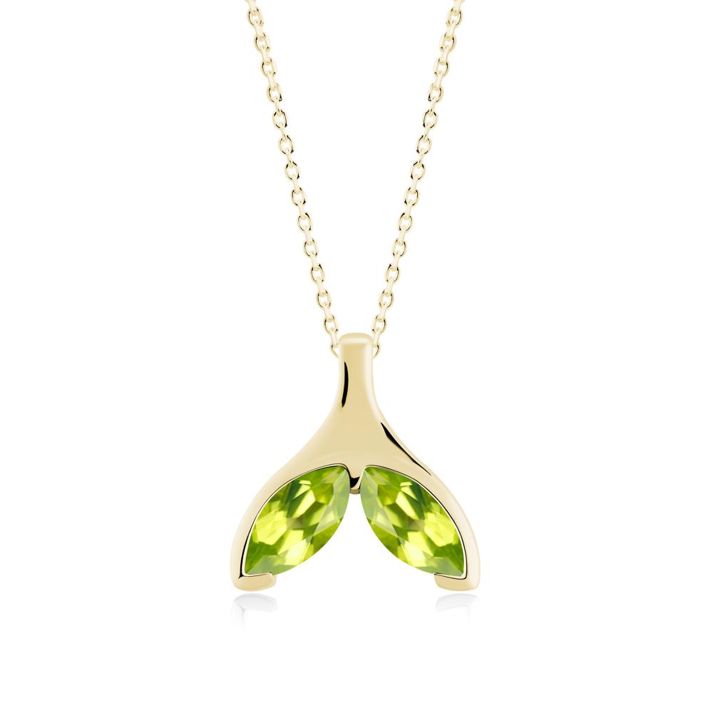 Marquise Peridot Whale Tail Pendant - LUO Jewelry #metal_18k yellow gold