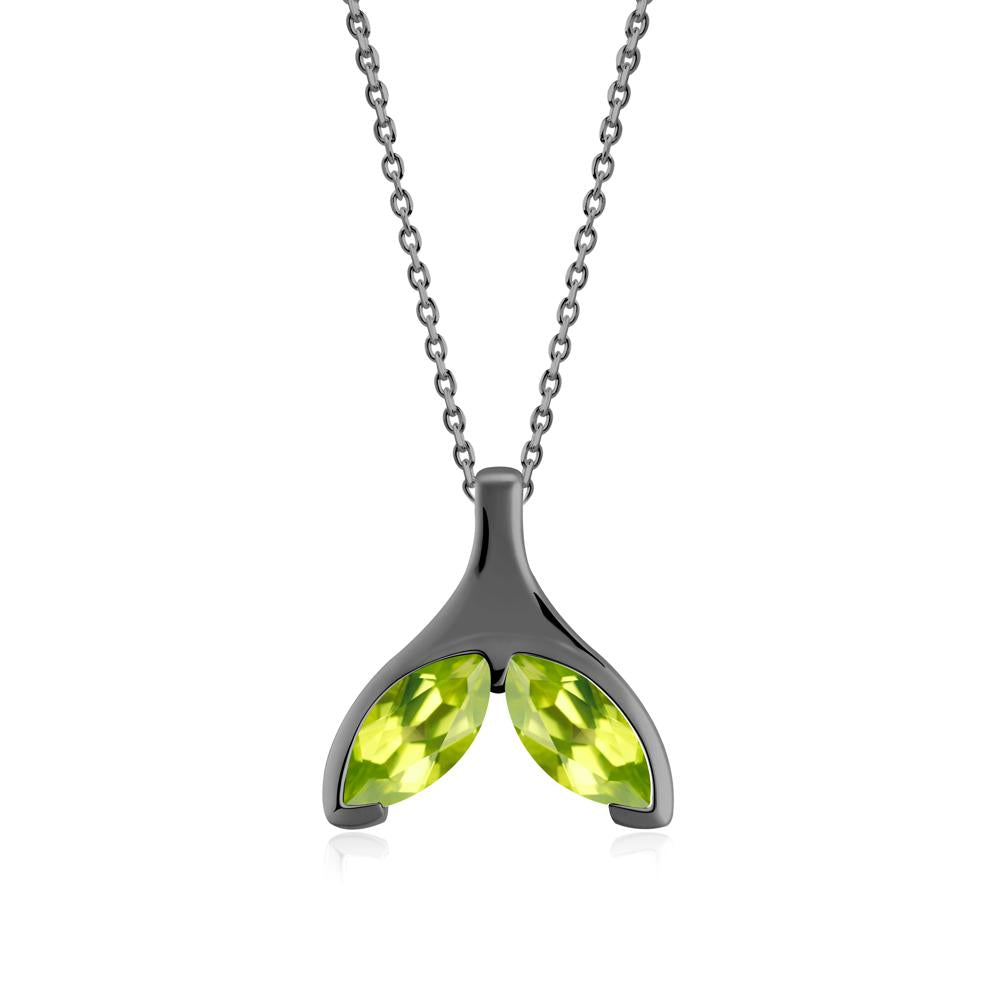 Marquise Peridot Whale Tail Pendant - LUO Jewelry #metal_black finish sterling silver