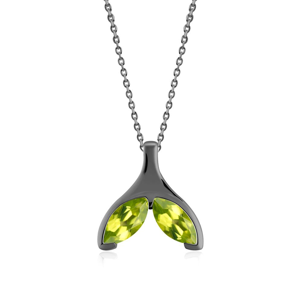 Marquise Peridot Whale Tail Pendant - LUO Jewelry #metal_black finish sterling silver