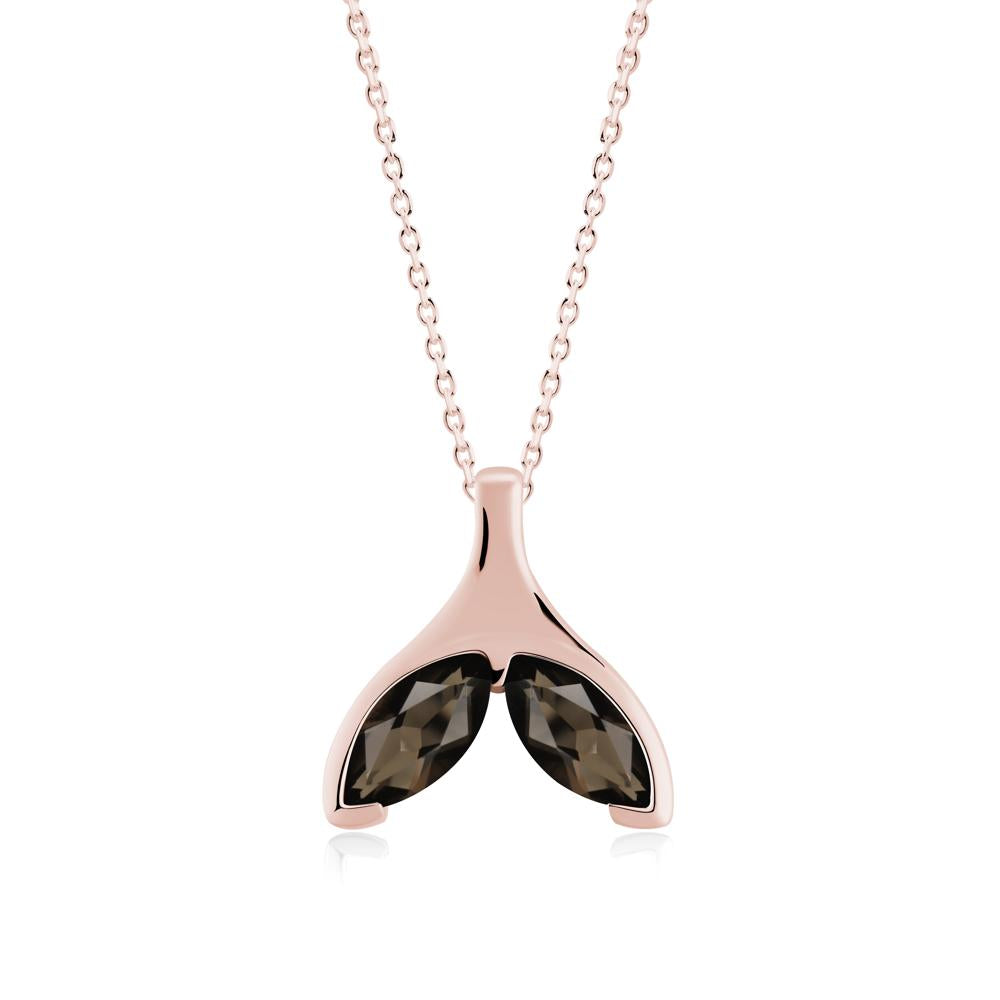Marquise Smoky Quartz Whale Tail Necklace - LUO Jewelry #metal_18k rose gold