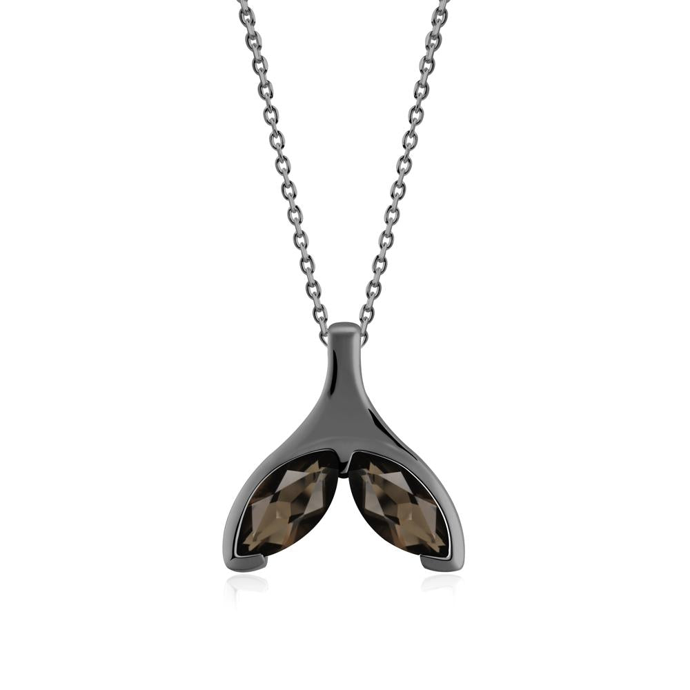 Marquise Smoky Quartz Whale Tail Necklace - LUO Jewelry #metal_black finish sterling silver