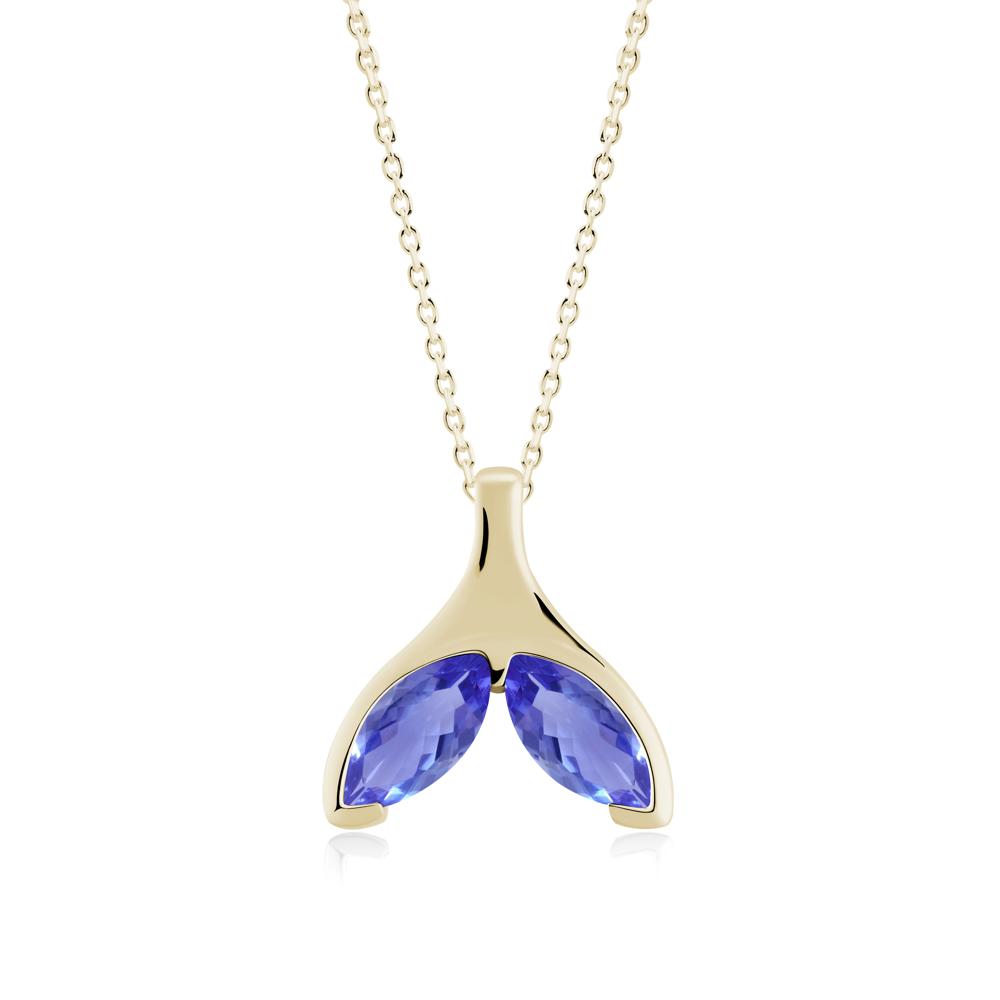 Marquise Tanzanite Whale Tail Pendant - LUO Jewelry #metal_14k yellow gold