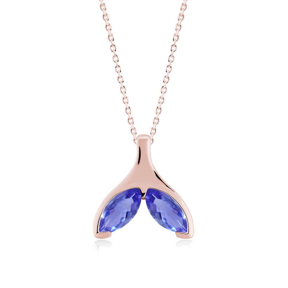 Marquise Tanzanite Whale Tail Pendant - LUO Jewelry #metal_18k rose gold