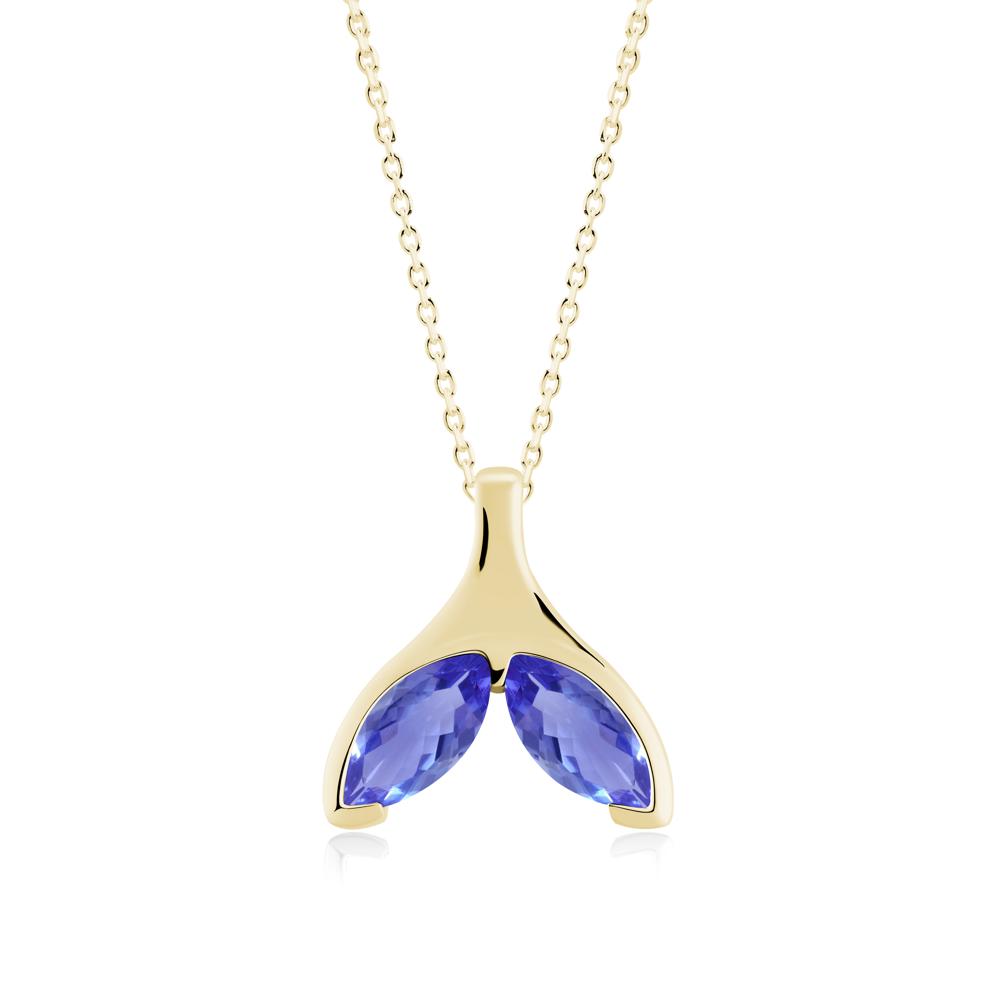 Marquise Tanzanite Whale Tail Pendant - LUO Jewelry #metal_18k yellow gold