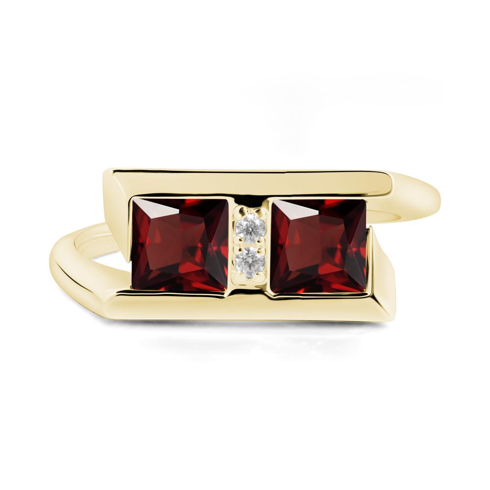 Square Garnet Toi Et Moi Ring - LUO Jewelry #metal_18k yellow gold