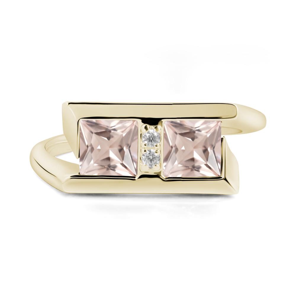 Toi Et Moi Square Morganite Ring - LUO Jewelry #metal_14k yellow gold