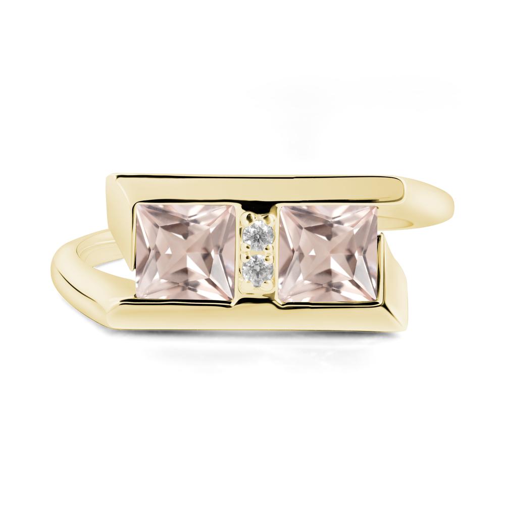 Toi Et Moi Square Morganite Ring - LUO Jewelry #metal_18k yellow gold