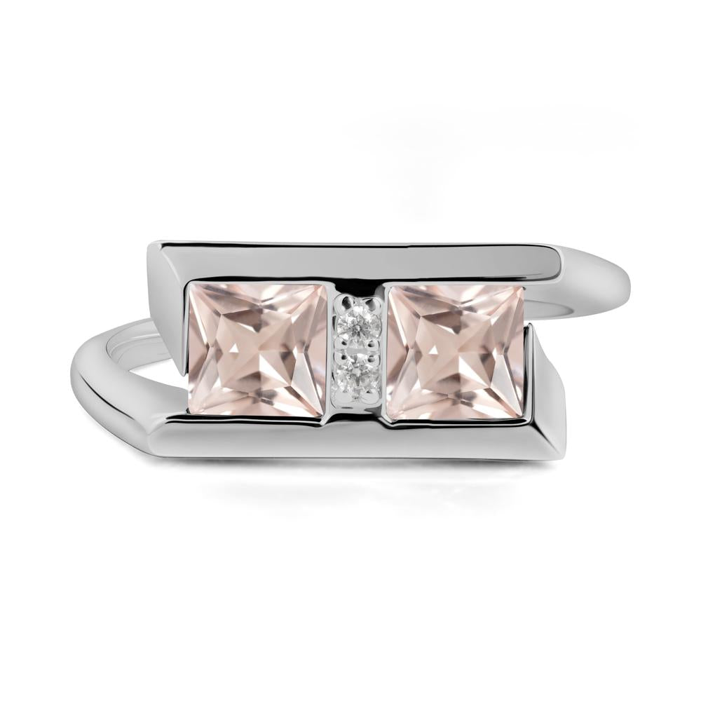Toi Et Moi Square Morganite Ring - LUO Jewelry #metal_platinum