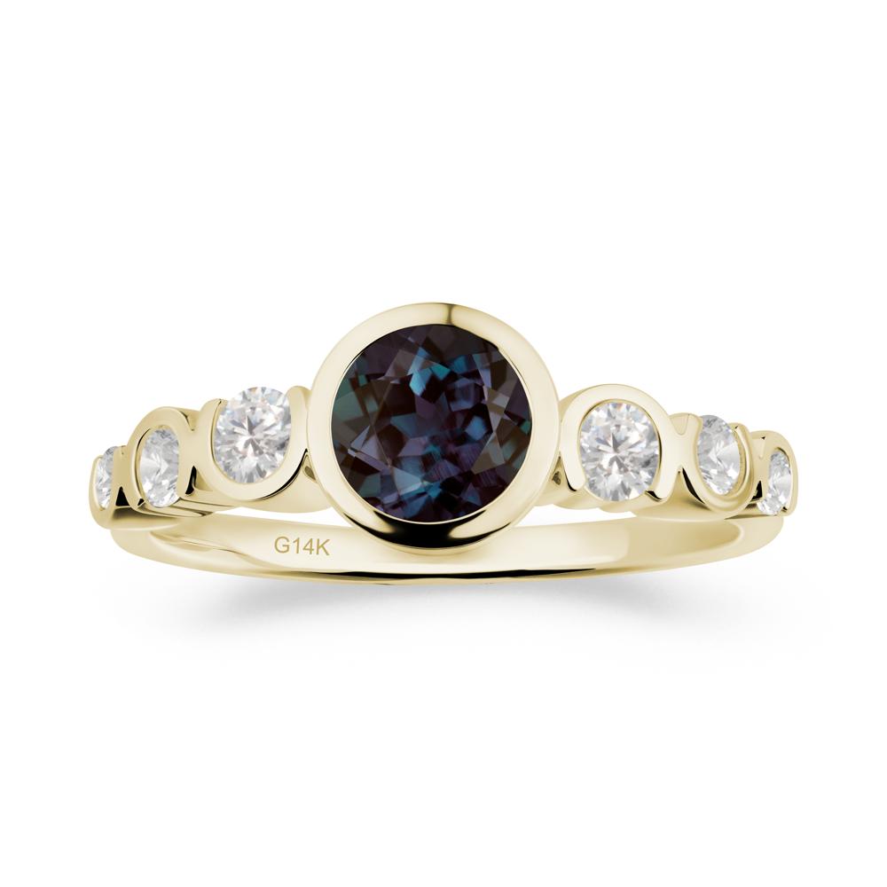Multi Round Cut Alexandrite Ring - LUO Jewelry #metal_14k yellow gold