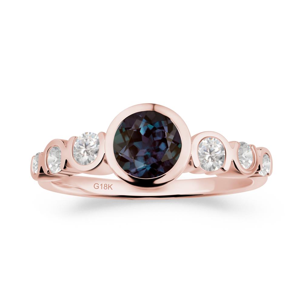 Multi Round Cut Alexandrite Ring - LUO Jewelry #metal_18k rose gold