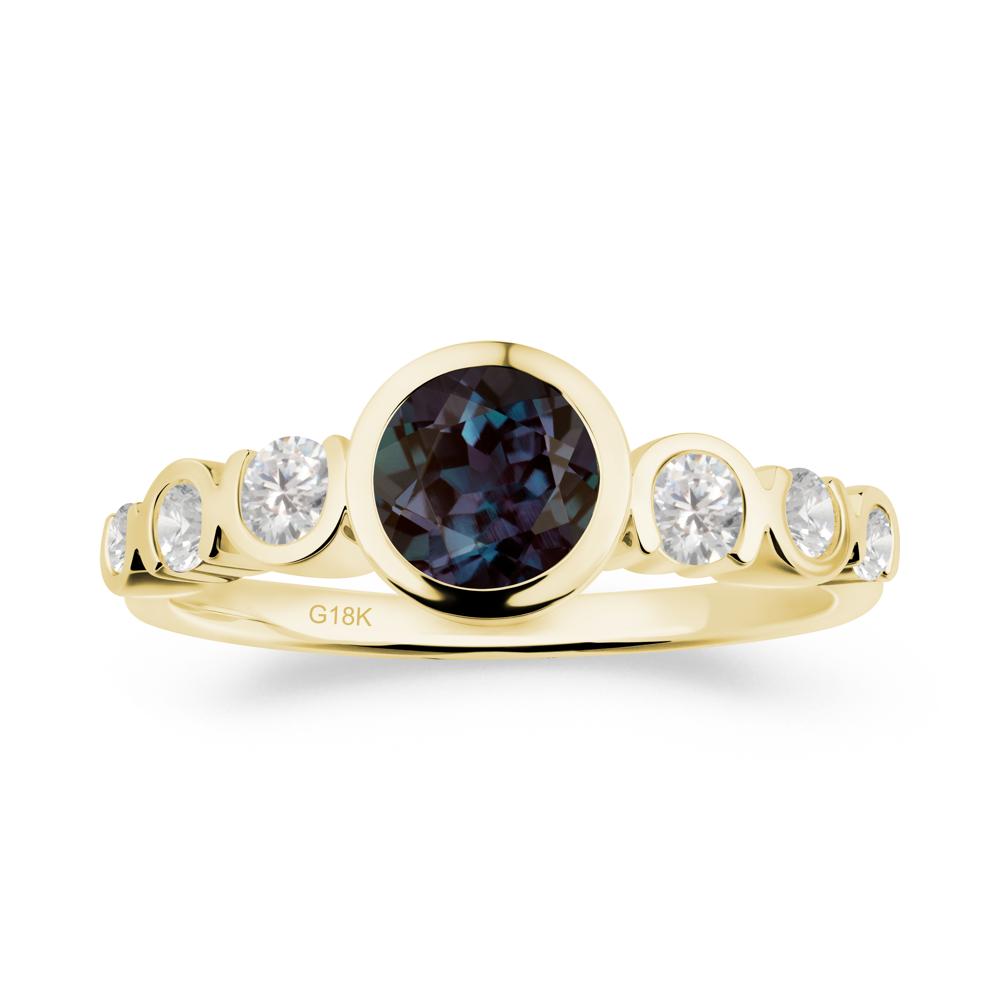 Multi Round Cut Alexandrite Ring - LUO Jewelry #metal_18k yellow gold