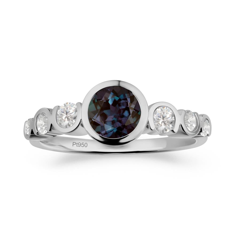 Multi Round Cut Alexandrite Ring - LUO Jewelry #metal_platinum