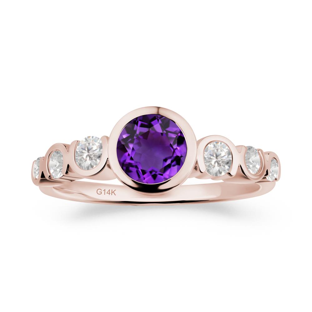Amethyst Multi Stone Engagement Ring - LUO Jewelry #metal_14k rose gold
