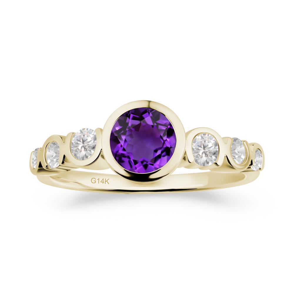 Amethyst Multi Stone Engagement Ring - LUO Jewelry #metal_14k yellow gold