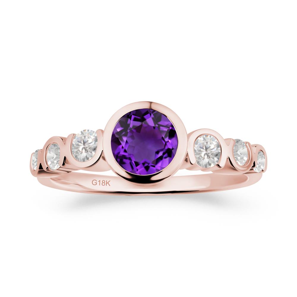 Amethyst Multi Stone Engagement Ring - LUO Jewelry #metal_18k rose gold