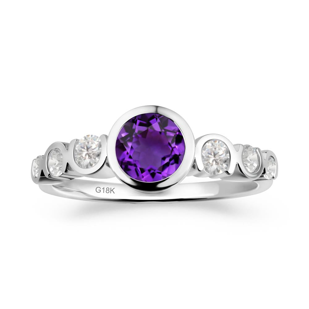 Amethyst Multi Stone Engagement Ring - LUO Jewelry #metal_18k white gold
