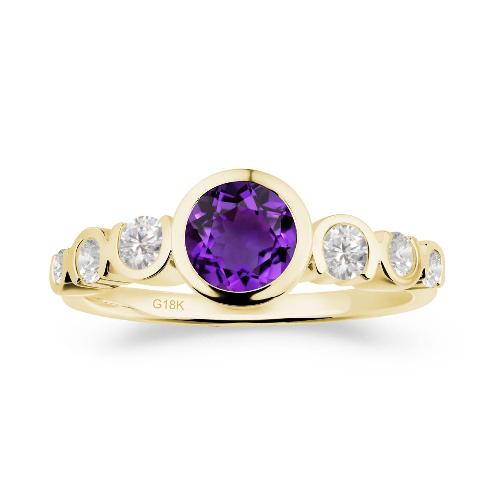Amethyst Multi Stone Engagement Ring - LUO Jewelry #metal_18k yellow gold