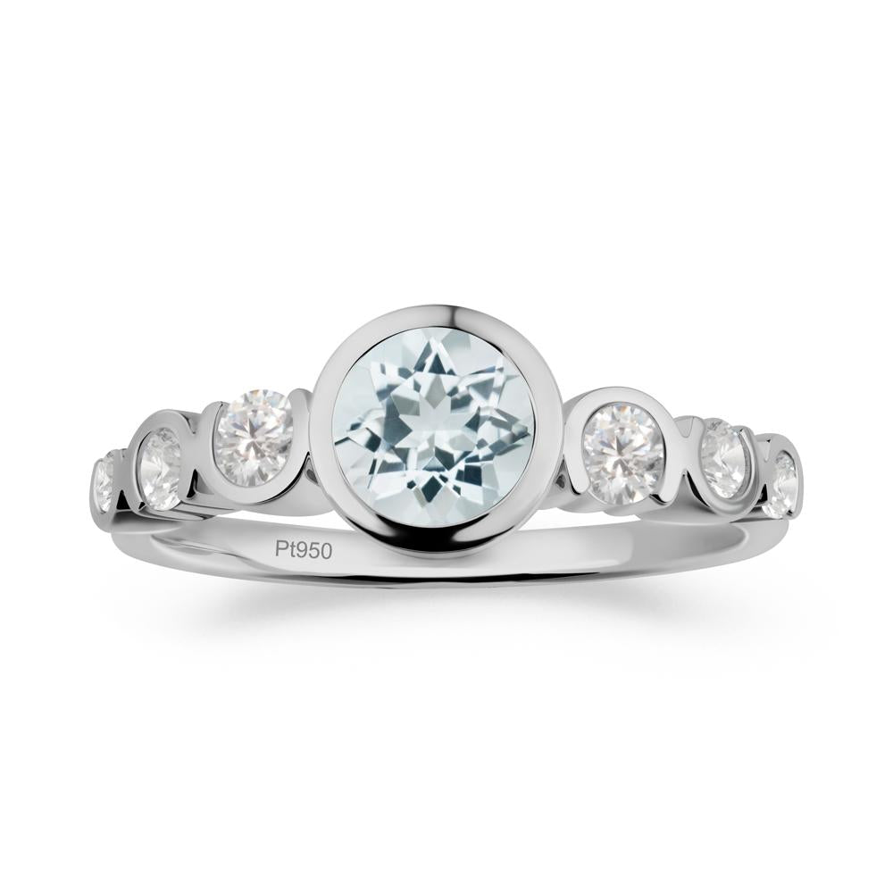 Multi Round Cut Aquamarine Ring - LUO Jewelry #metal_platinum