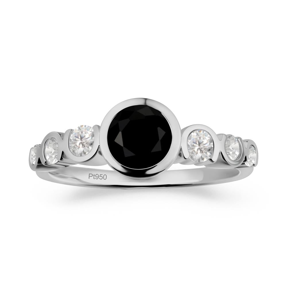 Black Spinel Multi Stone Engagement Ring - LUO Jewelry #metal_platinum