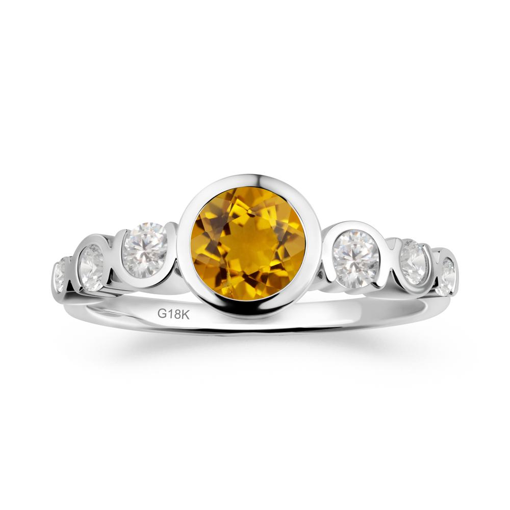Multi Round Cut Citrine Ring - LUO Jewelry #metal_18k white gold