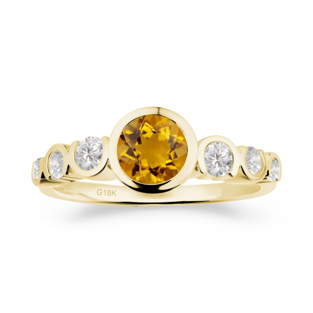 Multi Round Cut Citrine Ring - LUO Jewelry #metal_18k yellow gold