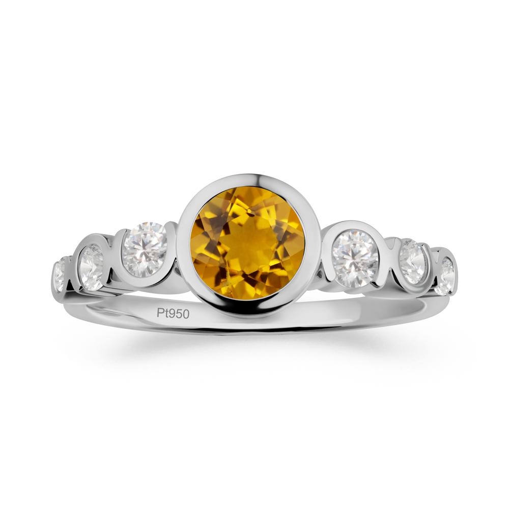 Multi Round Cut Citrine Ring - LUO Jewelry #metal_platinum