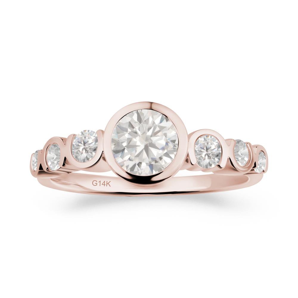 Cubic Zirconia Multi Stone Engagement Ring - LUO Jewelry #metal_14k rose gold