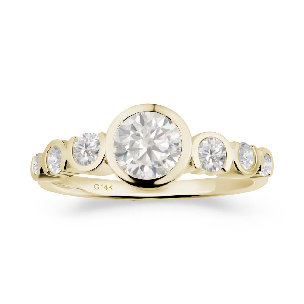 Cubic Zirconia Multi Stone Engagement Ring - LUO Jewelry #metal_14k yellow gold