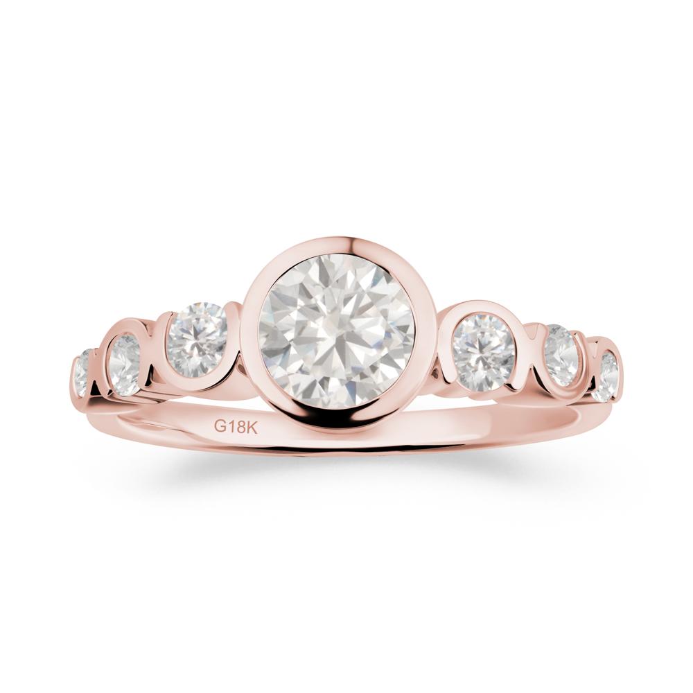 Cubic Zirconia Multi Stone Engagement Ring - LUO Jewelry #metal_18k rose gold