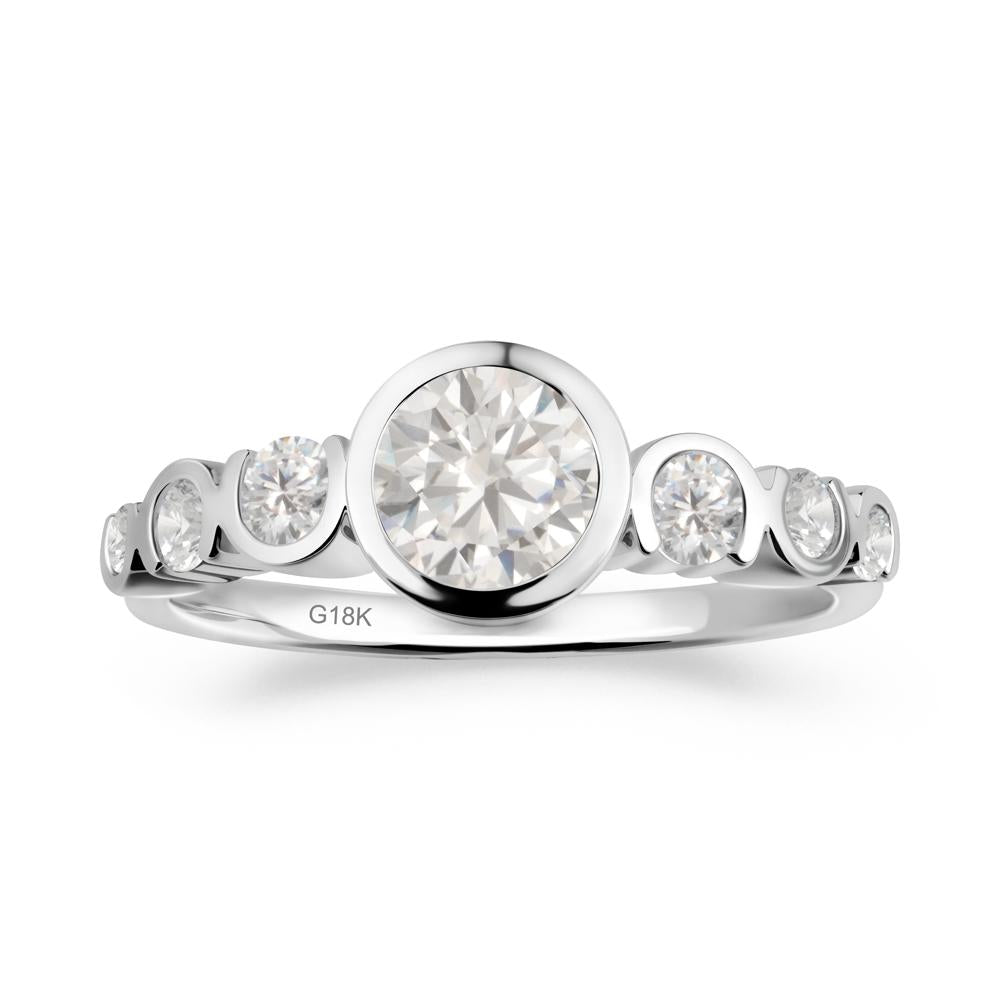 Cubic Zirconia Multi Stone Engagement Ring - LUO Jewelry #metal_18k white gold