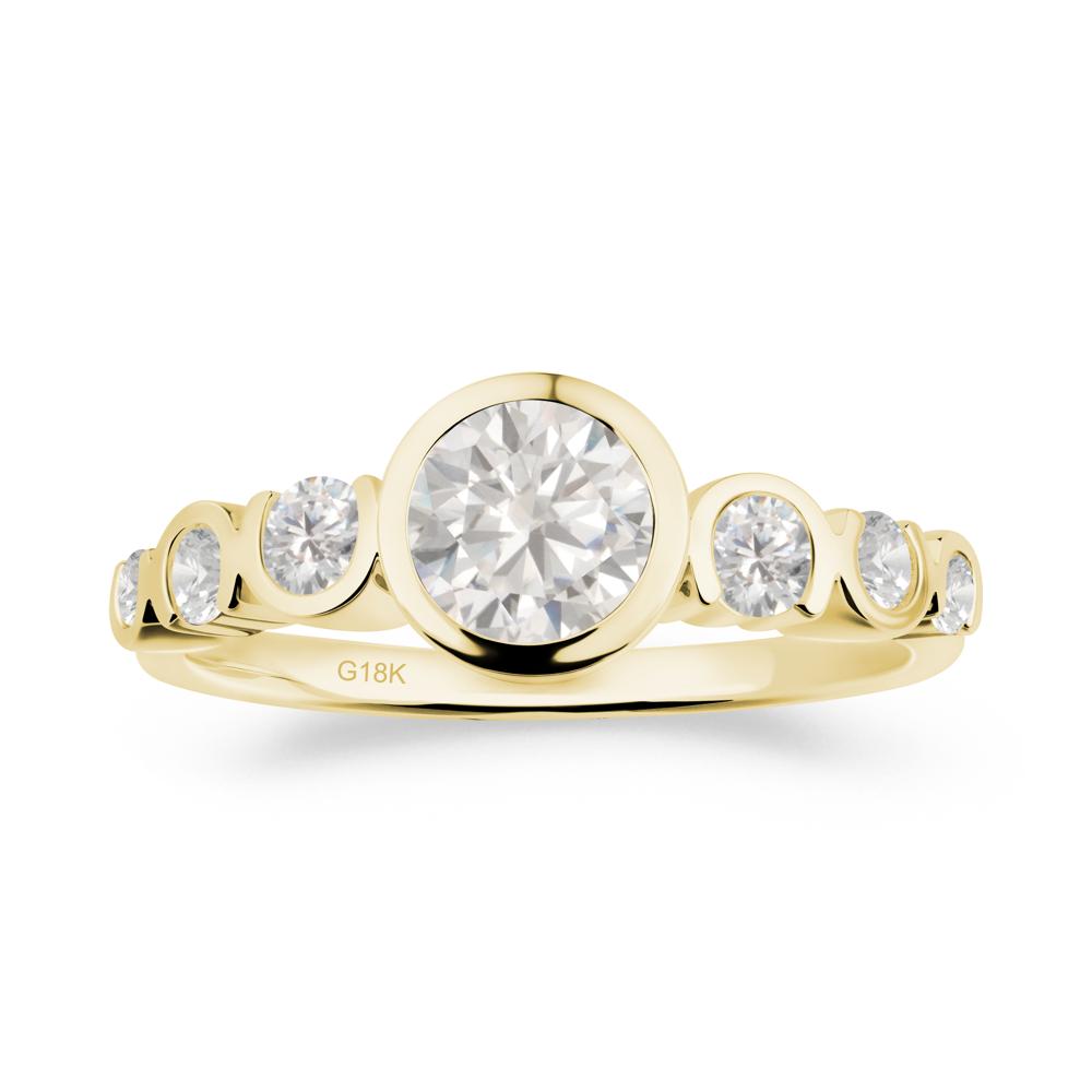 Cubic Zirconia Multi Stone Engagement Ring - LUO Jewelry #metal_18k yellow gold