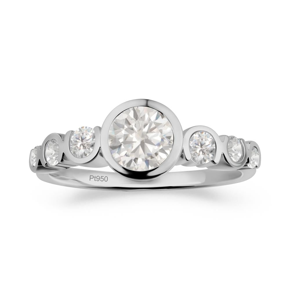 Cubic Zirconia Multi Stone Engagement Ring - LUO Jewelry #metal_platinum