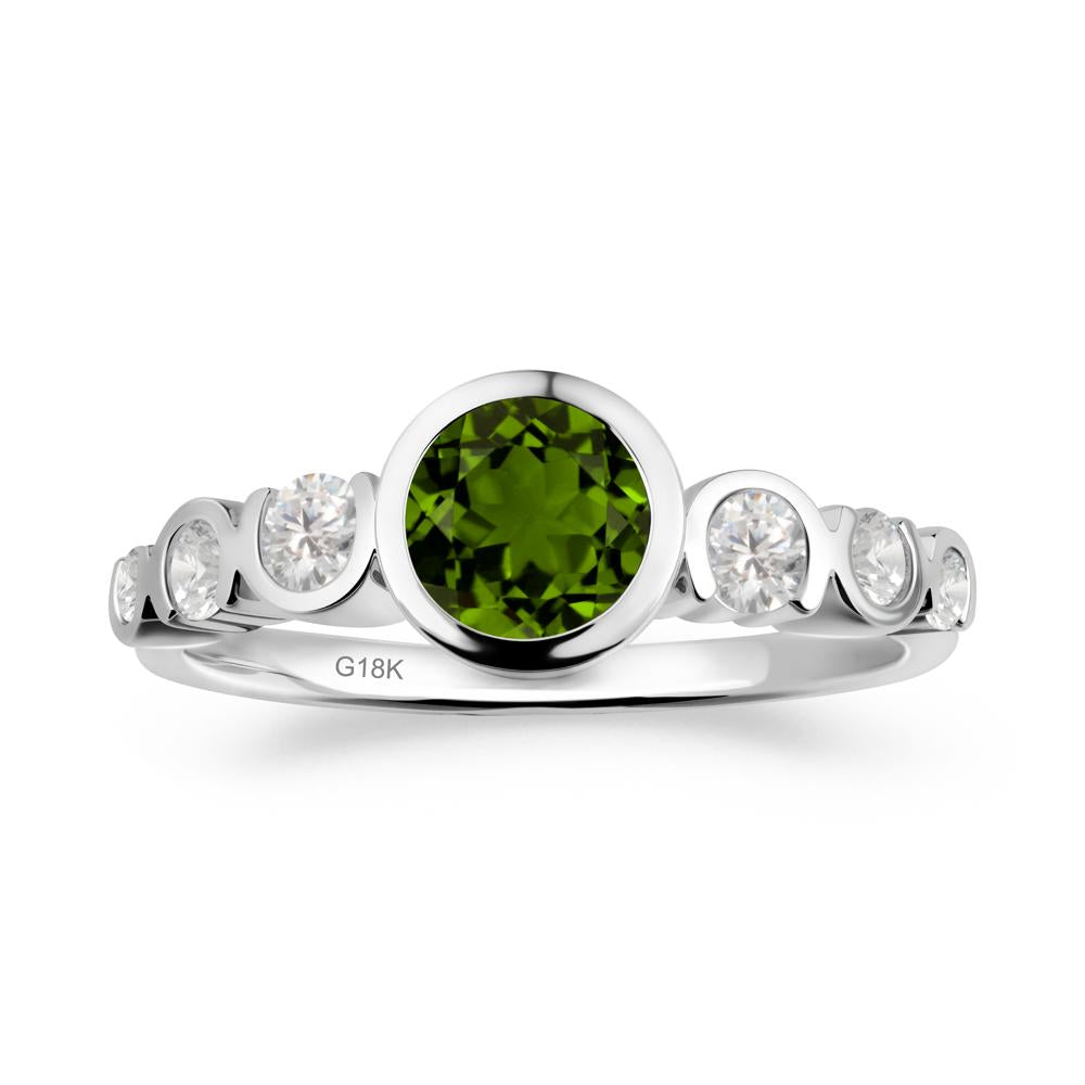 Multi Round Cut Diopside Ring - LUO Jewelry #metal_18k white gold