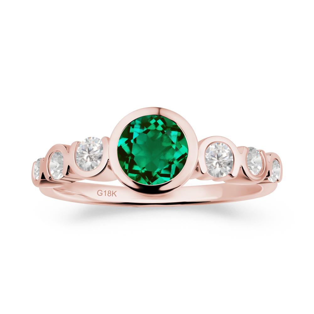 Multi Round Cut Emerald Ring - LUO Jewelry #metal_18k rose gold