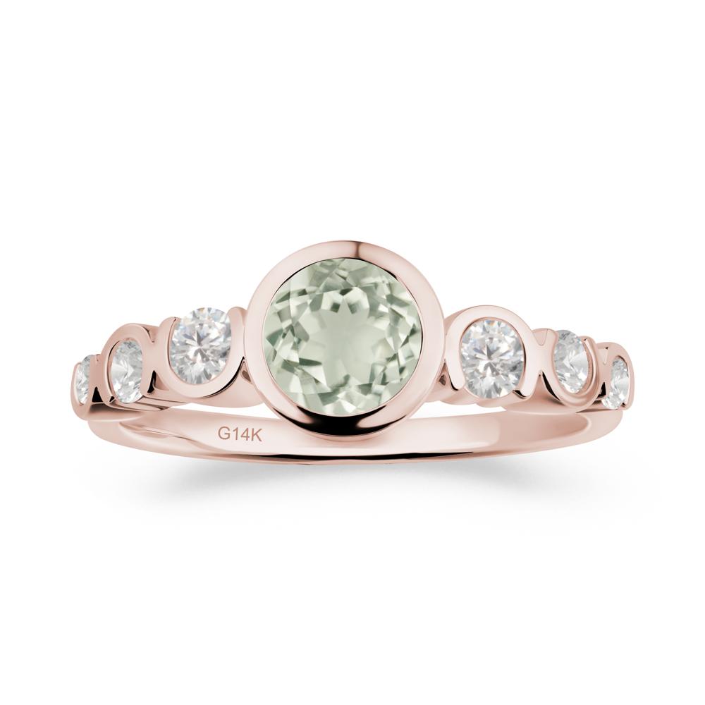 Green Amethyst Multi Stone Engagement Ring - LUO Jewelry #metal_14k rose gold