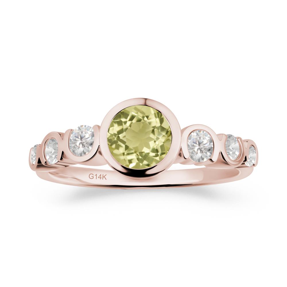 Lemon Quartz Multi Stone Engagement Ring - LUO Jewelry #metal_14k rose gold