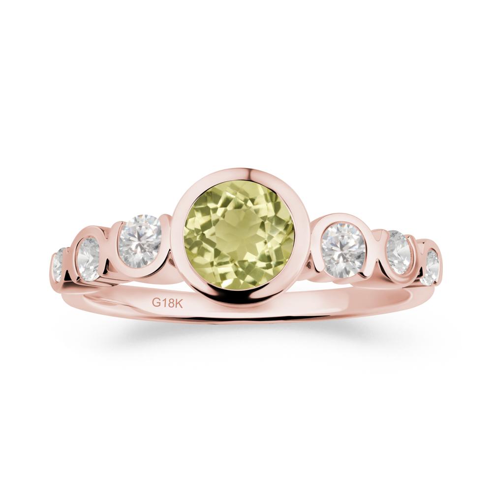 Lemon Quartz Multi Stone Engagement Ring - LUO Jewelry #metal_18k rose gold