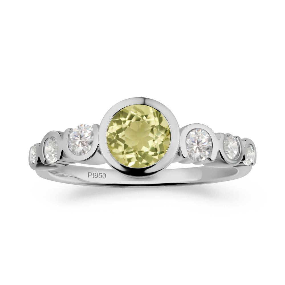 Lemon Quartz Multi Stone Engagement Ring - LUO Jewelry #metal_platinum